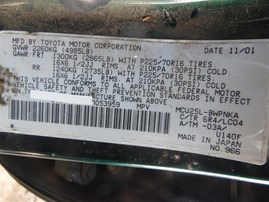 2001 Toyota Tundra Lavender Standard Cab 3.4L AT 2WD #Z22811